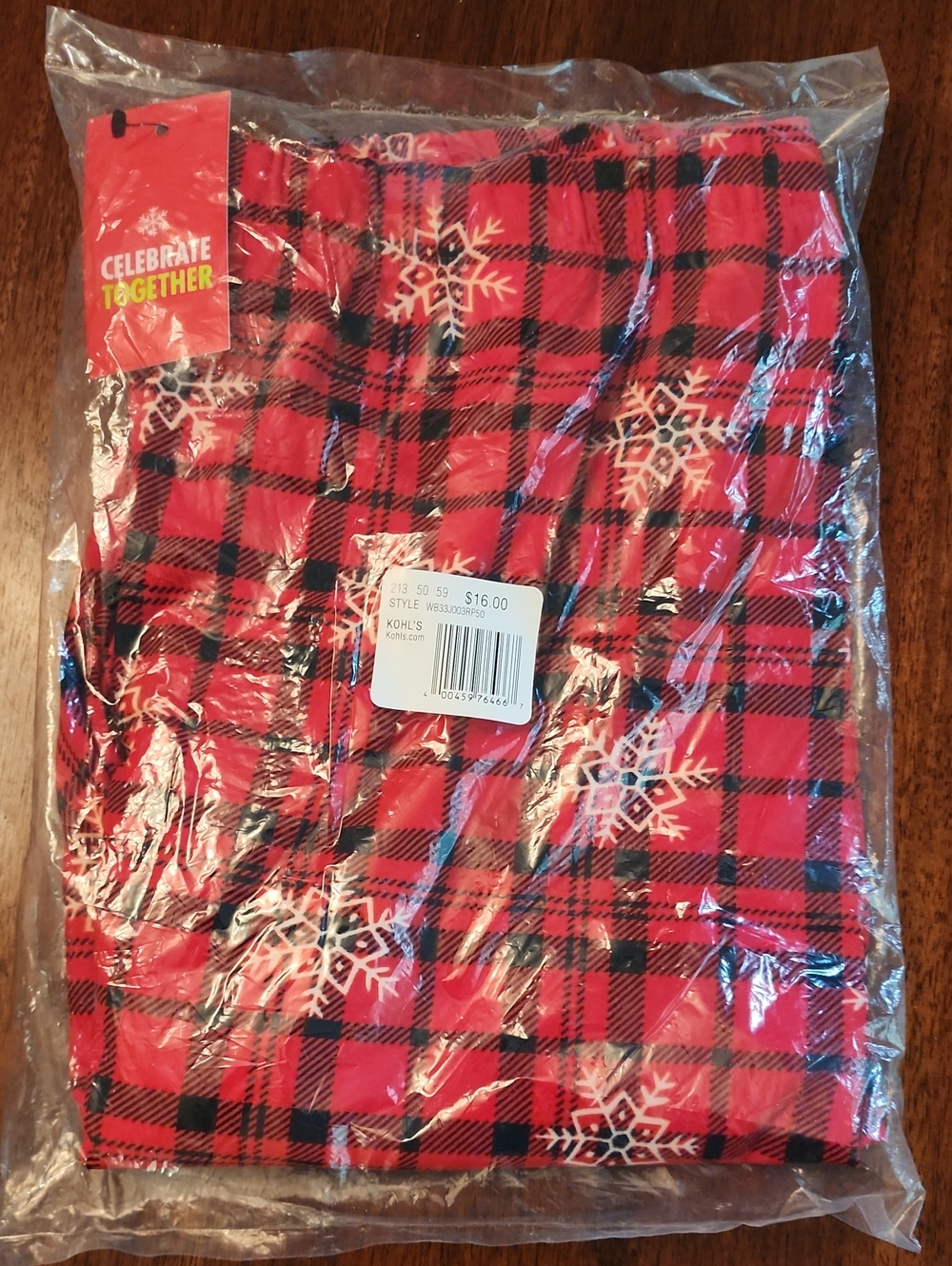 Red Plaid Snowflake Pants